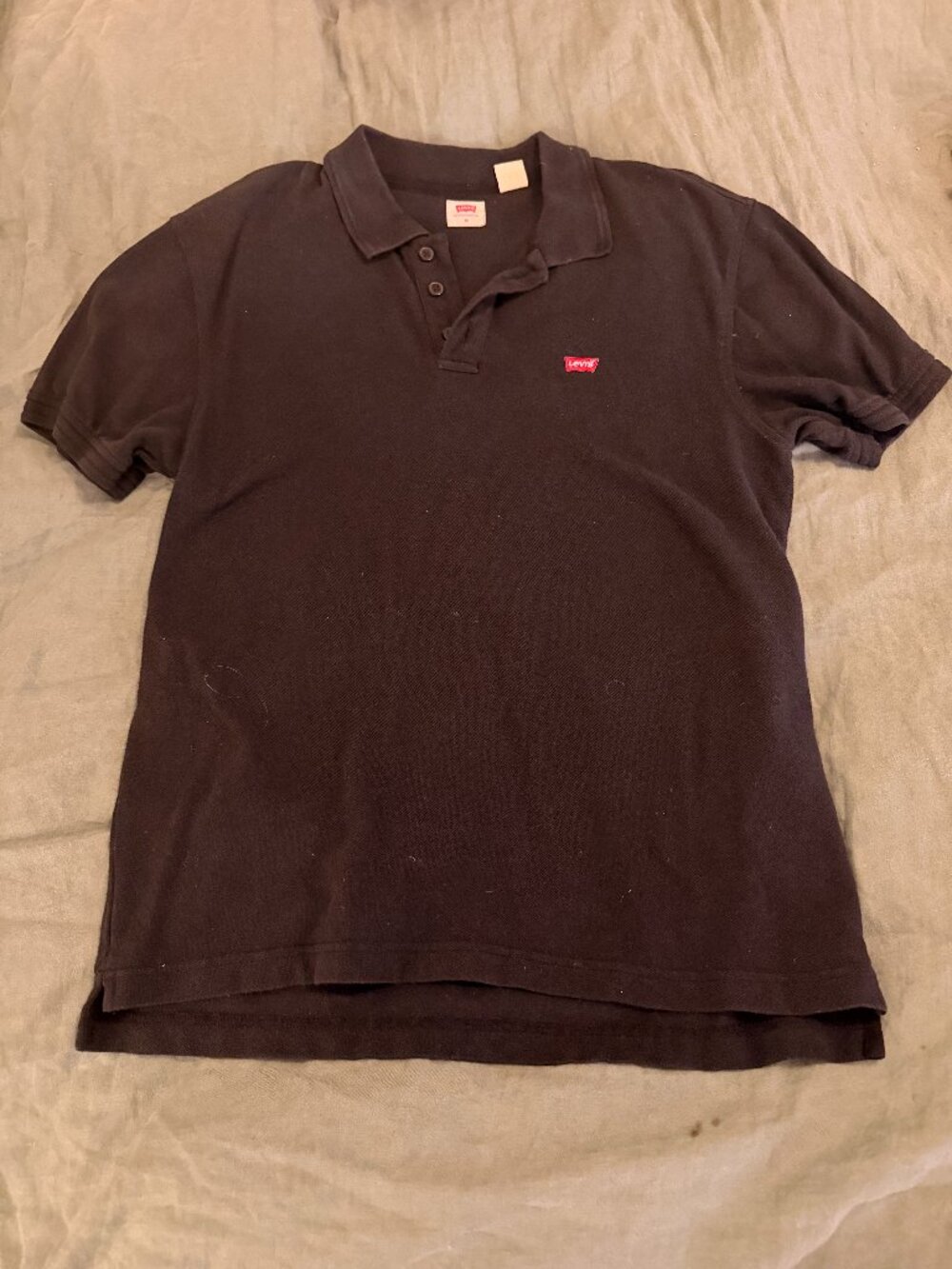 Levi’s Men’s Black Pique Polo Shirt | Size Medium | Red Tab Logo